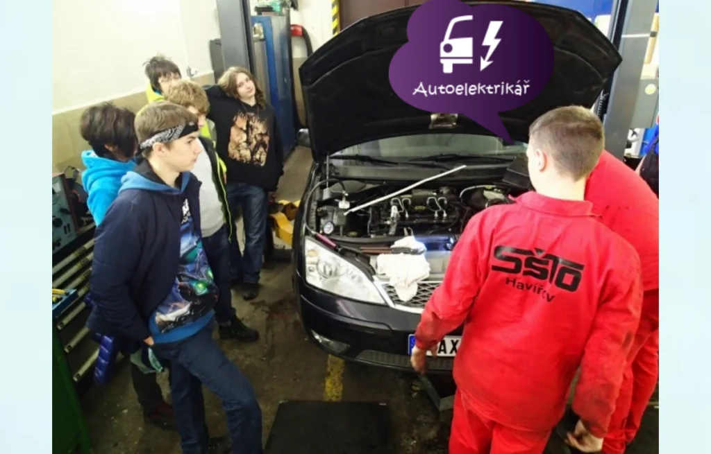 Obor Autoelektrikář – žáci LIDICKÁ při praxi